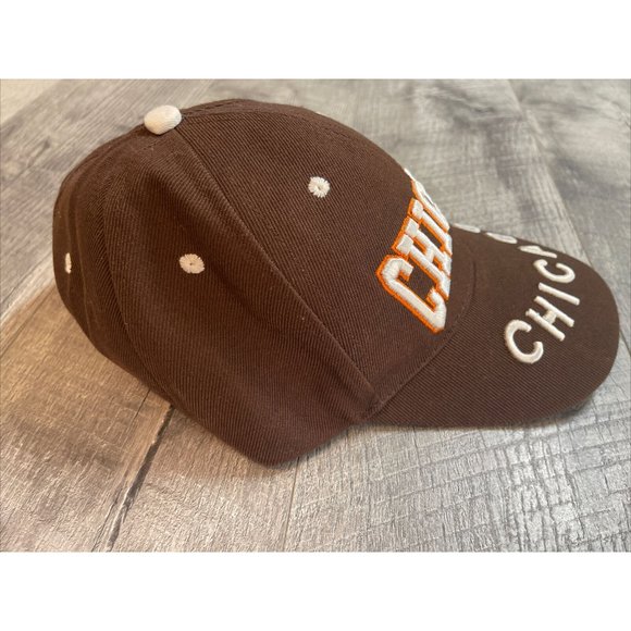 Chicago Hat Brown Baseball Cap Mens Logo Embroidered Adjustable Acrylic Vintage - Picture 4 of 8